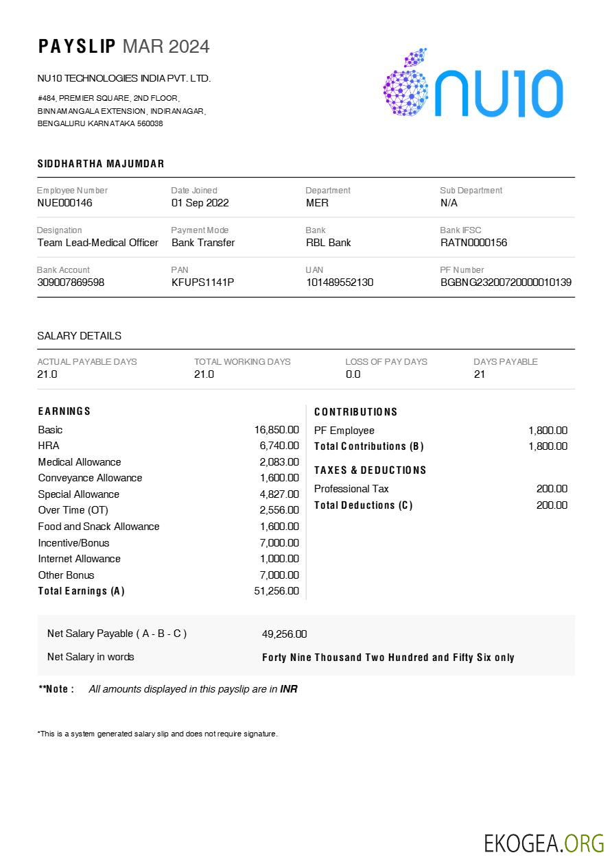 Modèle de fiche de paie NU10 Technologies India aux formats Word et PDF.pdf, 1